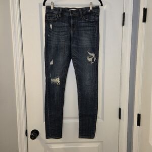 Eunina Jeans Women's Lauren Mid Rise Skinny Distressed Jeans Size 5